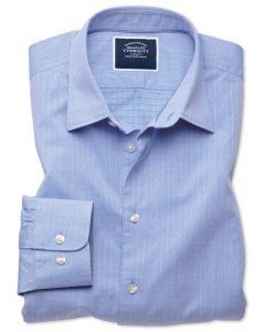 Charles Tyrwhitt - Cotton square soft texture shirt - blue