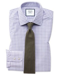 Charles Tyrwhitt - Cotton windowpane check shirt - purple