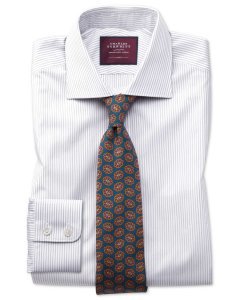 Egyptian Cotton Stripe Luxury Shirt - Grey