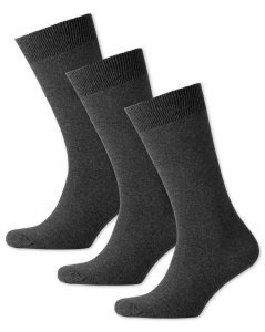 Charles Tyrwhitt - Grey cotton rich 3 pack socks