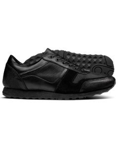 Charles Tyrwhitt - Leather textile black sneaker