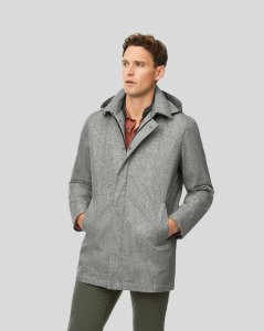 Shower Resistant Hooded 3-In-1 Raincoat - Silver