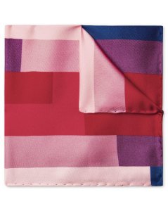 Silk Pink Multi Stepped Gradient Print Pocket Square