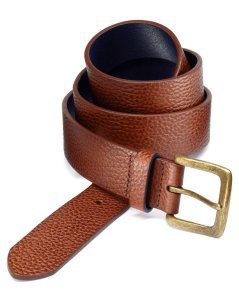 Tan Pebbled Leather Belt