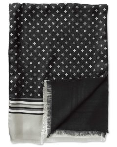 Charles Tyrwhitt - Wool black printed geometric silk scarf