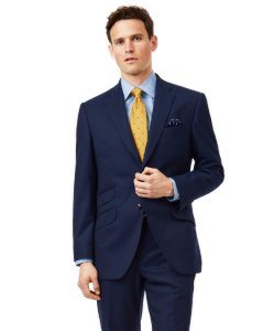 Wool Blue Classic Fit British Luxury Suit Jacket