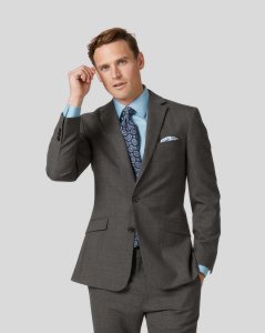 Wool Business Merino Suit Jacket - Grey