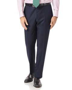 Wool Navy Slim Fit Luxury Italian Suit Trousers