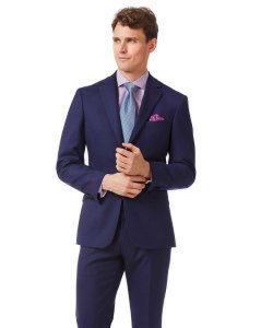 Wool Royal Blue Slim Fit Merino Business Suit Jacket