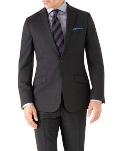 Wool Stretch Charcoal Slim Fit Performance Suit Jacket
