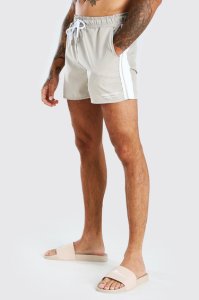 Mens Beige MAN Official Shell Shorts With Tape, Beige