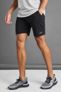 Boohooman - Mens black man active mid length shorts, black