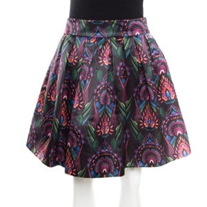 Alice + Olivia Ombre Deco Printed Pleated A Line Stora Skirt XS