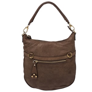 Alviero Martini 1A Classe Brown Map Embossed Leather Hobo