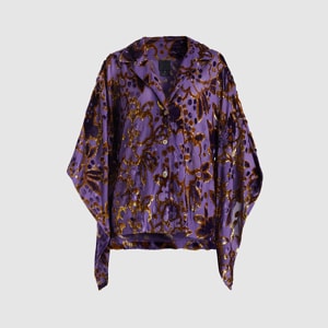 ANNA SUI Purple Magic Moments Metallic Devoré Kimono Blouse Size S