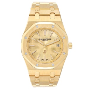 Audemars Piguet Champagne 18K Yellow Gold Royal Oak 15202BA Men's Wristwatch 39 MM
