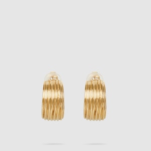 Aurelie Bidermann Gold Thalia Hammered Gold Clip-On Earrings
