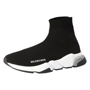 Balenciaga Black Knit Speed Clear Sole Sneakers Size 37