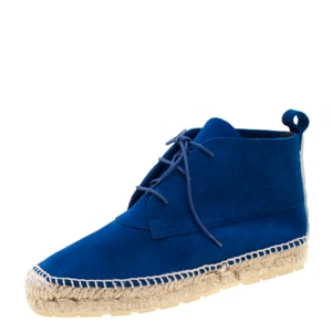 Balenciaga Blue Suede Chukka Espadrille Boots Size 38