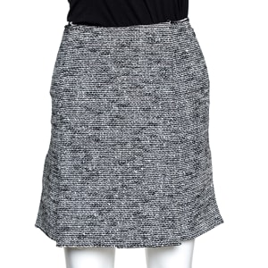 Balenciaga Monochrome Tweed Gomme Mini Skirt S