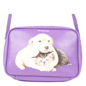 Balenciaga Purple Leather Puppy and Kitten Camera Bag