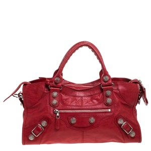 Balenciaga Red Leather SH Part Time Tote