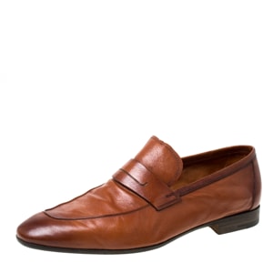 Berluti Brown Leather Lorenzo Loafers Size 42