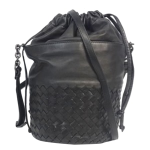 Bottega Veneta Black Intrecciato Leather Bucket Bag