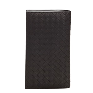 Bottega Veneta Black Intrecciato Leather Continental Wallet