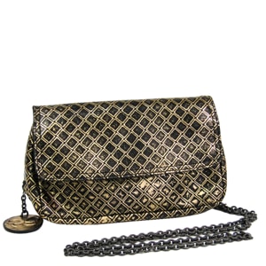 Bottega Veneta Brown/Gold Intrecciomirage Leather Chain Shoulder Bag