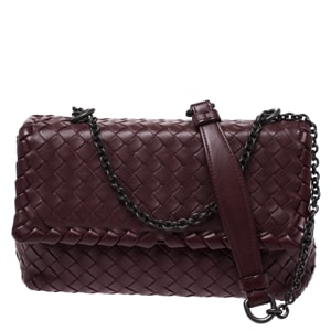 Bottega Veneta Burgundy Leather Baby Olimpia Shoulder Bag