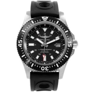 Breitling Black Ceramic and Stainless Steel Aeromarine Superocean Y17393 Men's Wristwatch 44MM