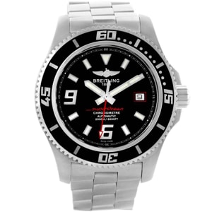 Breitling Black Stainless Steel Aeromarine Superocean A17391 Men's Wristwatch 44 MM