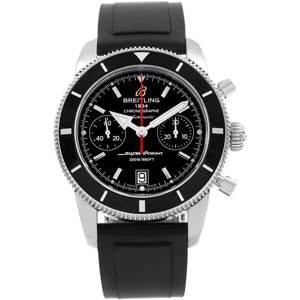 Breitling Black Stainless Steel and Rubber Superocean Heritage A23370 Men's Wristwatch 44MM