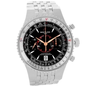 Breitling Black Stainless Steel Montbrillant Legende A23340 Men's Wristwatch 47MM