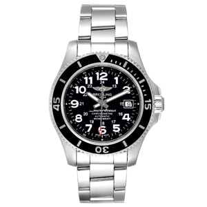 Breitling Black Stainless Steel Superocean II A17365 Men's Wristwatch 42MM