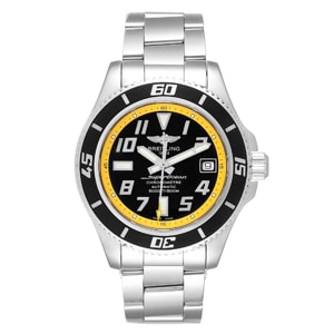 Breitling Black/Yellow Stainless Steel Superocean A17364 Men's Wristwatch 42 MM