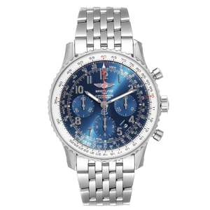 Breitling Blue Stainless Steel Navitimer 01 Limited Edition AB0121 Men's Wristwatch 43 MM