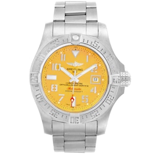 Breitling Yellow Stainless Steel Avenger II Seawolf A17331 Men's Wristwatch 45MM