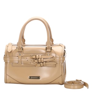 Burberry Brown Patent Leather Satchel Bag