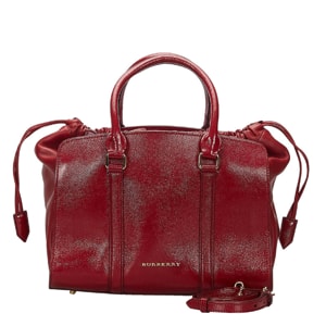 Burberry Red Leather Dinton Satchel