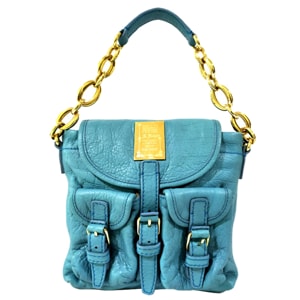 Bvlgari Blue Leather Chain Shoulder Bag
