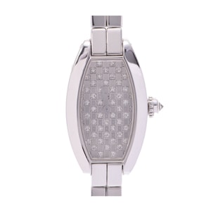 Cartier 18K White Gold Diamond Stainless Steel Women's Wristwatch 15x17MM