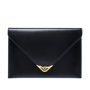 Cartier Black Leather Sapphire Line Flap Wallet