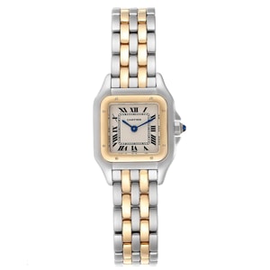 Cartier Cream 18K Yellow Gold And Stainless Steel Panthere W25029B6 Women's Wristwatch 22 MM.