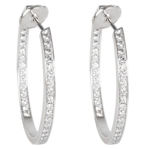 Cartier Hoop Diamond 18K White Gold Earrings