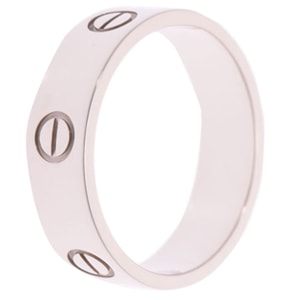 Cartier Love 18K White Gold Band Ring Size 60