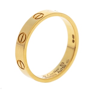 Cartier Love 18K Yellow Gold Wedding Band Ring Size 53