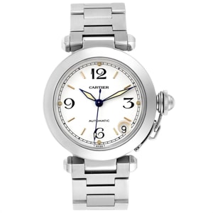 Cartier White Stainless Steel Pasha C W31074M7 Women's Wristwatch 35MM
