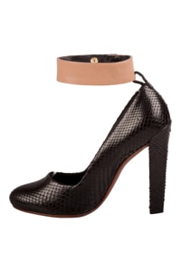 Celine Black Python Leather Ankle Cuff Pumps Size 36.5